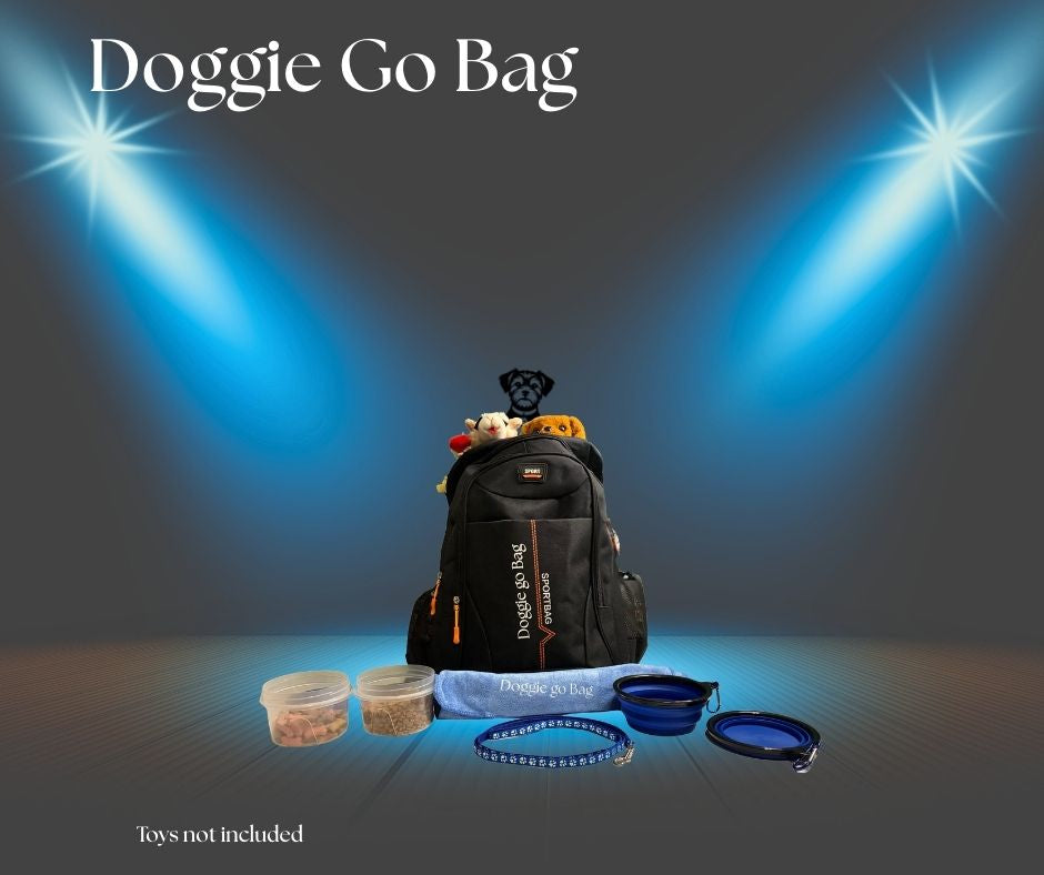 Doggie Go Bag – Dog Travel Backpack with Bowls, Food Containers & Leash